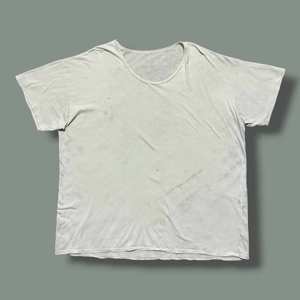 Vintage Thrashed Shirt Plain White Tee 90s y2k Minimalist Aesthetic OSFA Mens XL - Picture 1 of 14